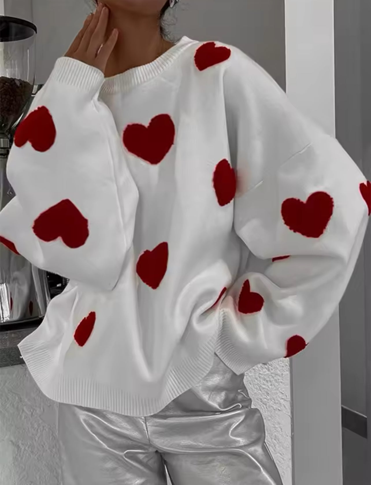 White & Red Valentine’s Day sweatshirt