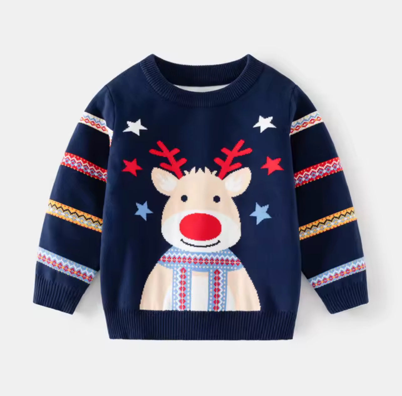 Unisex kids Christmas deer jumper