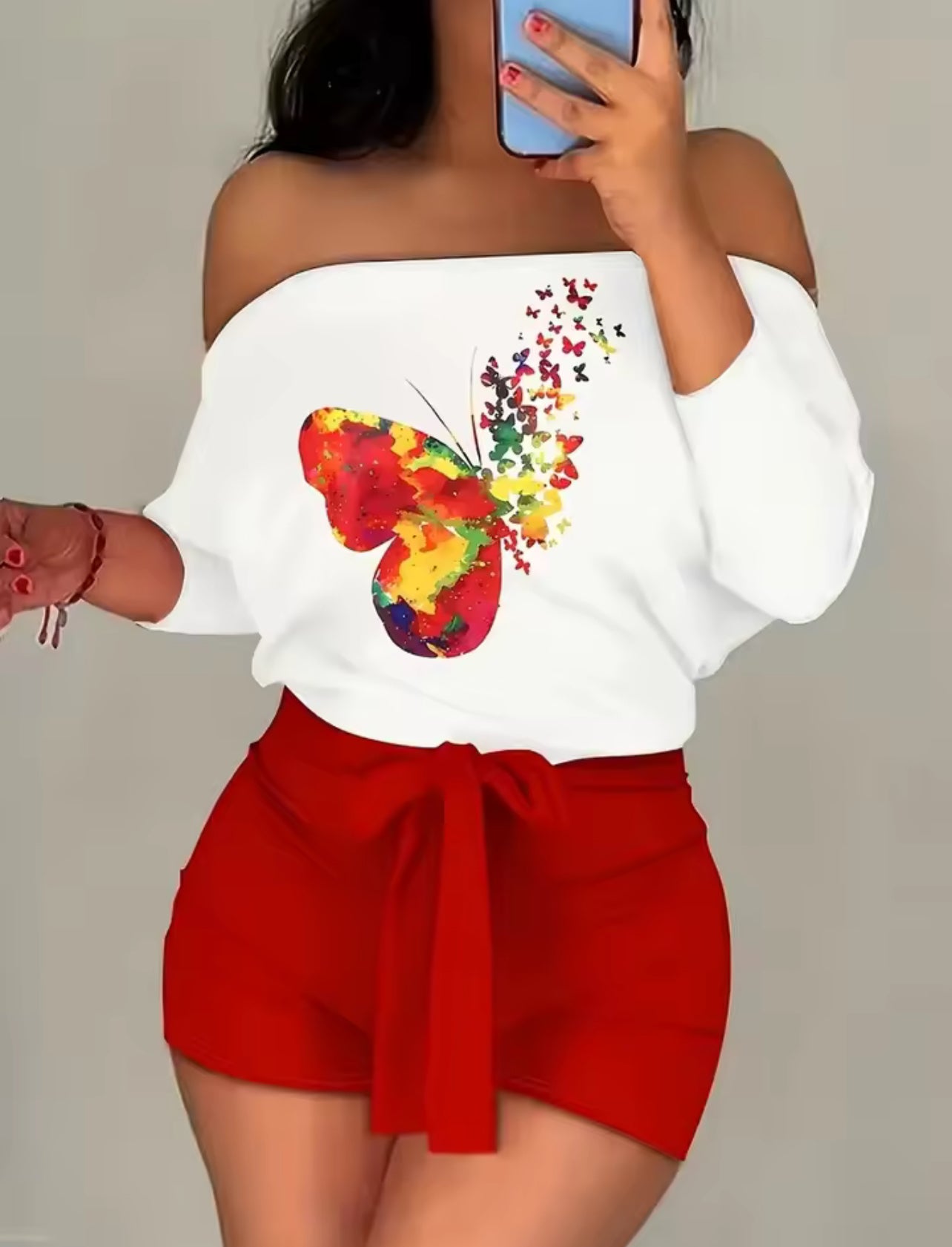 Plus size printed two pieces set *PRE ORDER*