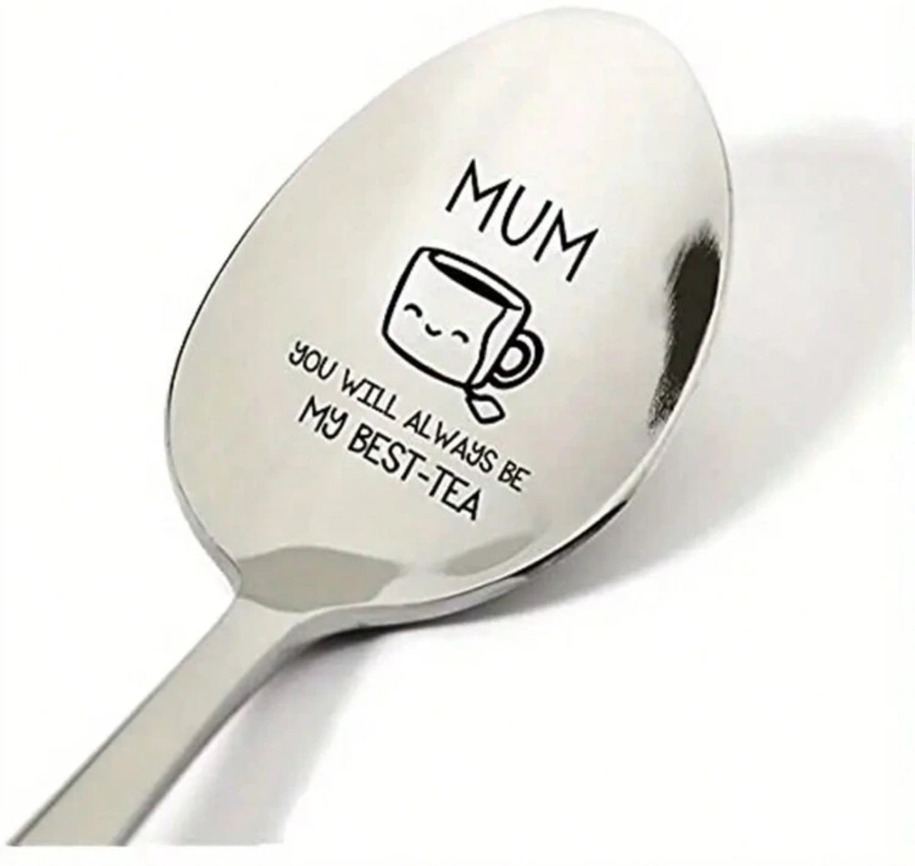 Stainless steel carved teaspoon for mum