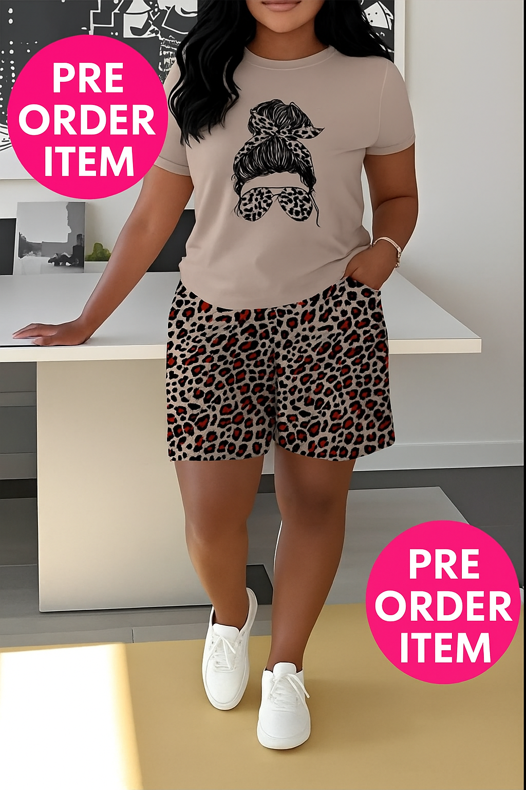 Leopard design two pieces