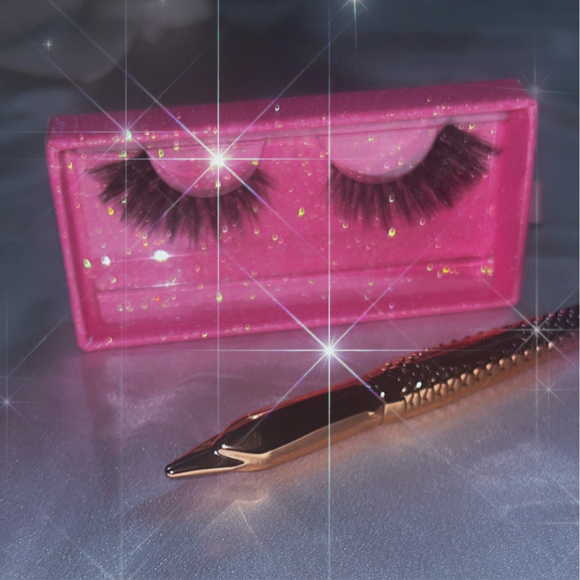 Lashes and adhesive pen