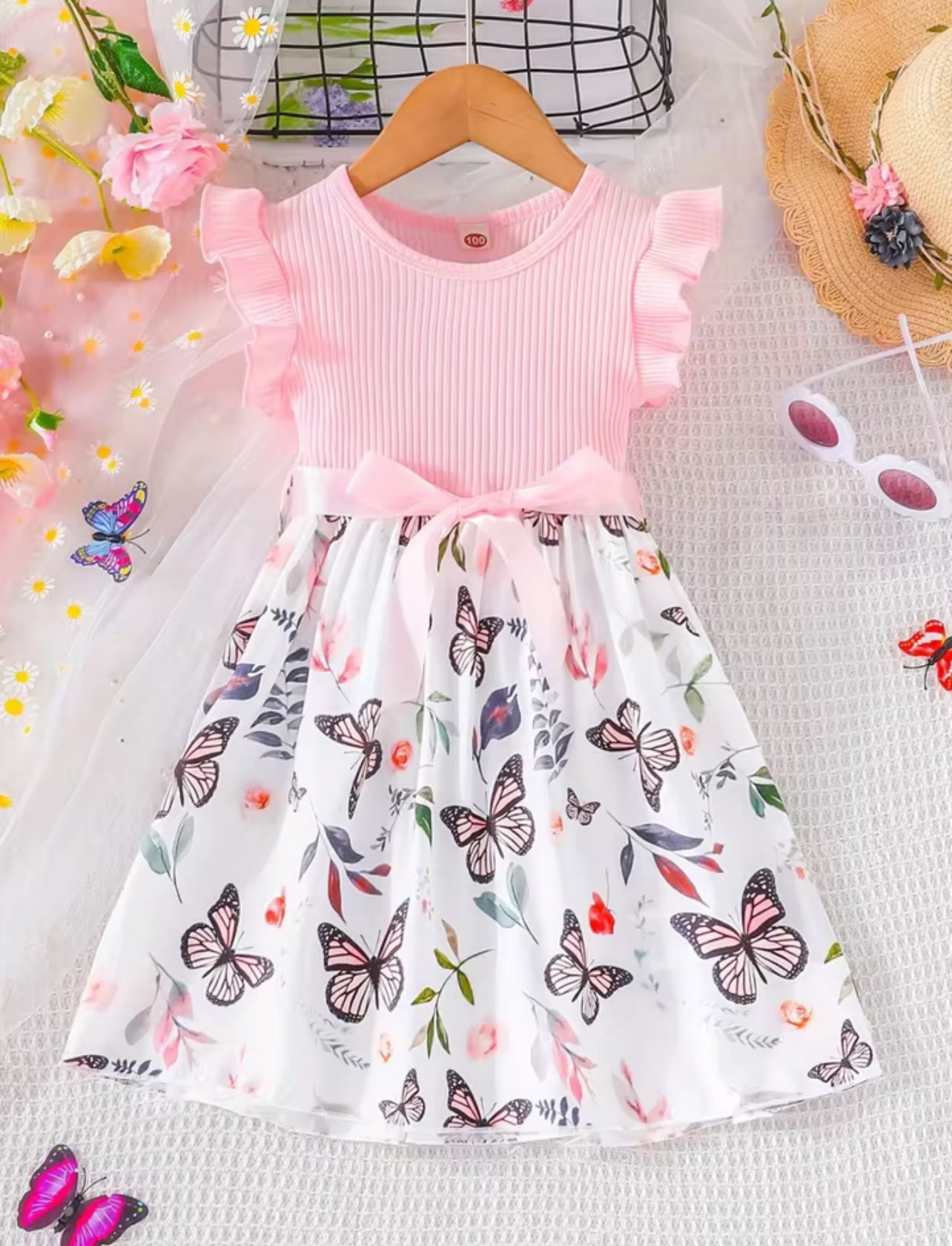 Cute girls dress with butterflies design PRE ORDER *