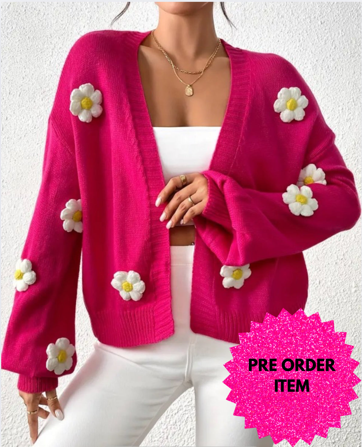 Flowery embroidery cardigan