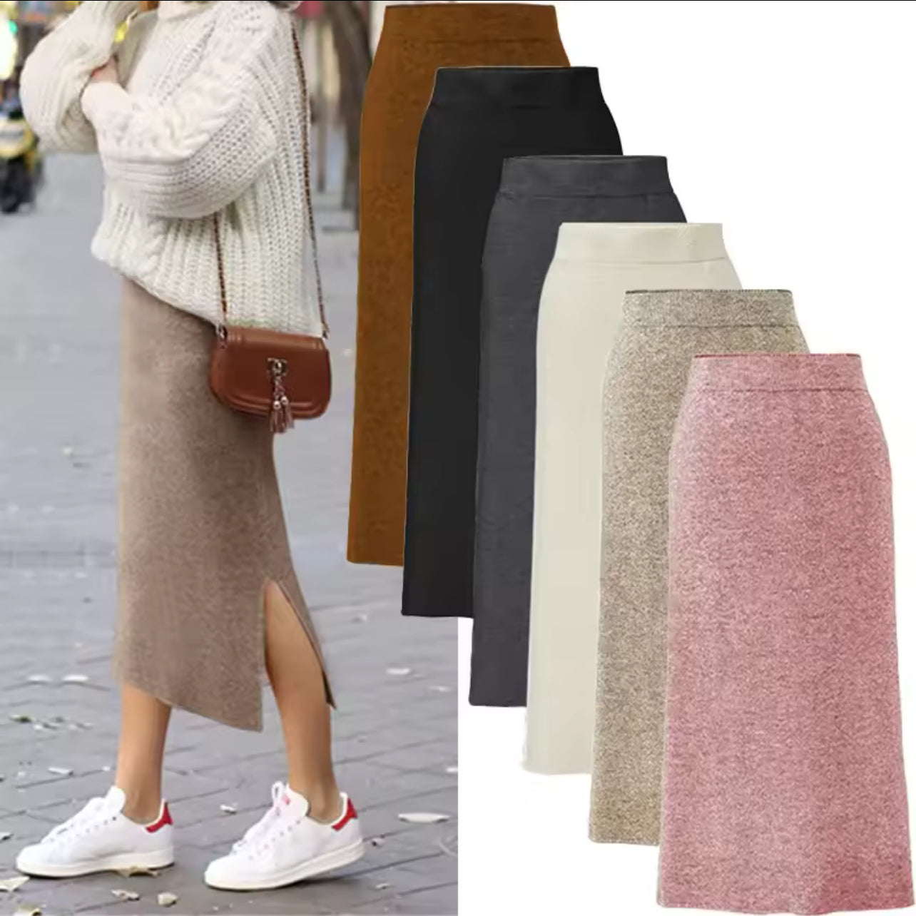 Knit bodycon skirt