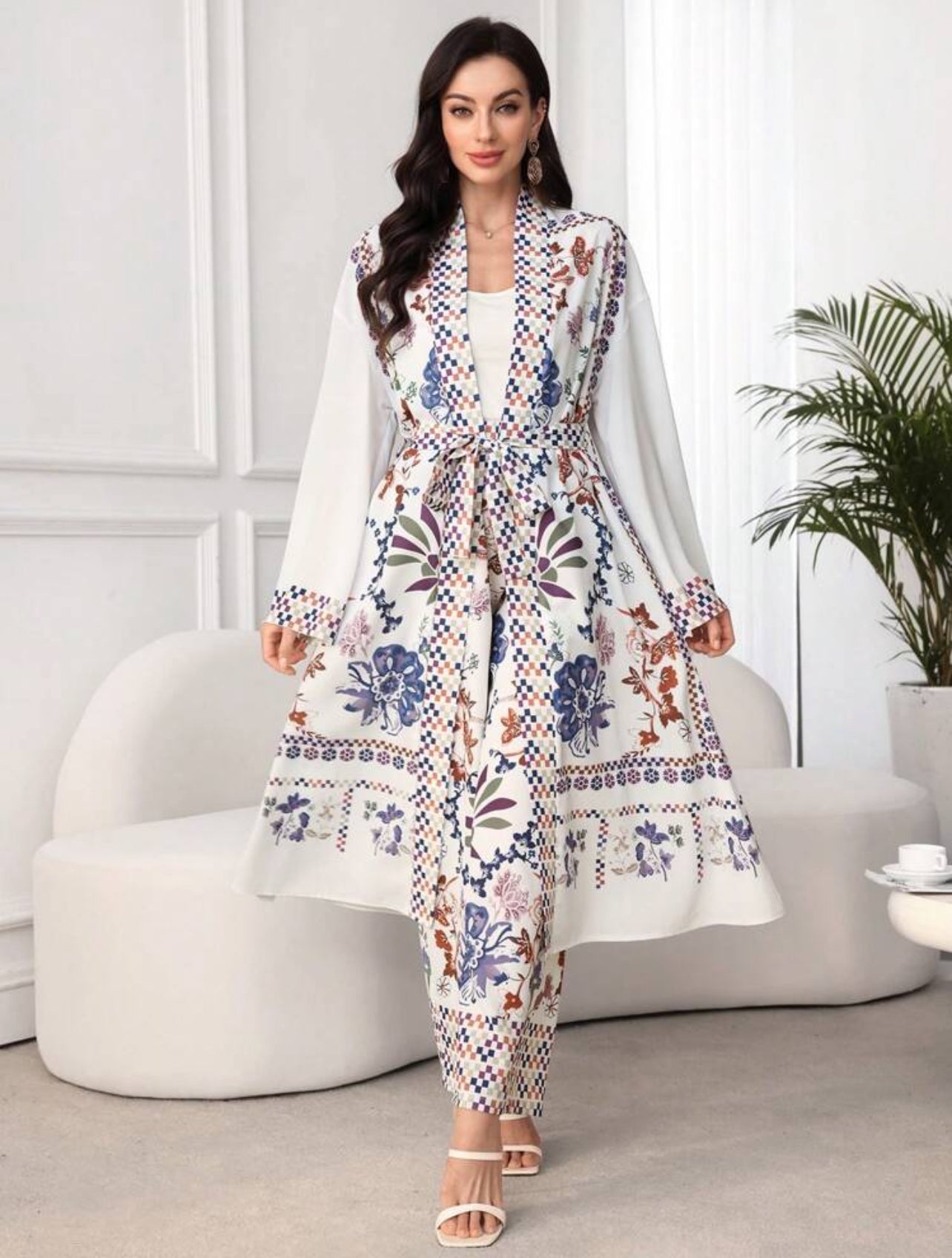 2 pieces set open front jacket and pants