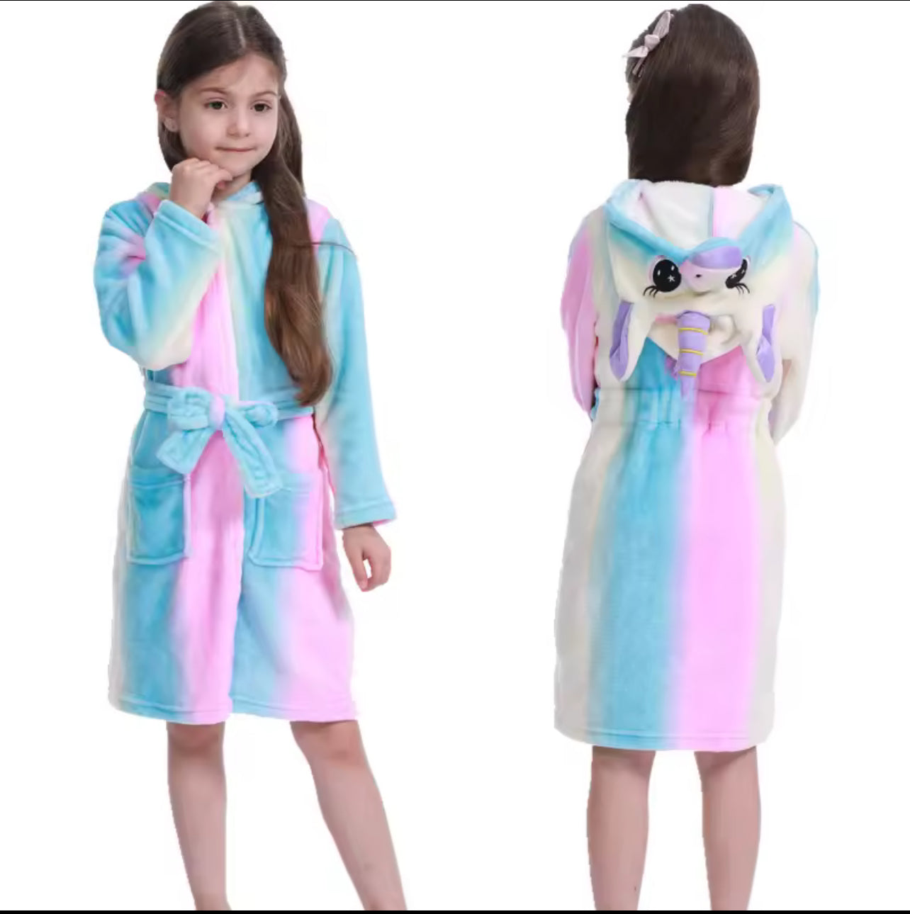 Unisex kids unicorn dressing gown