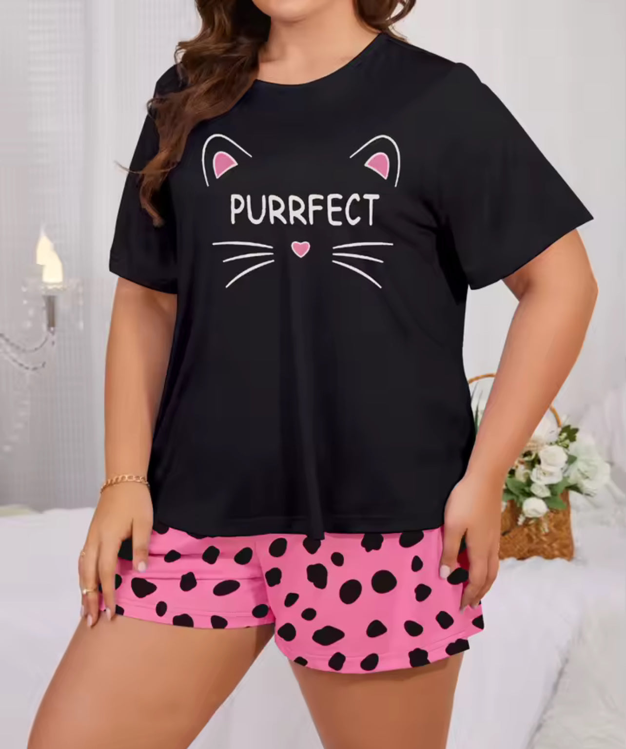 Plus size purrrfect pyjamas set