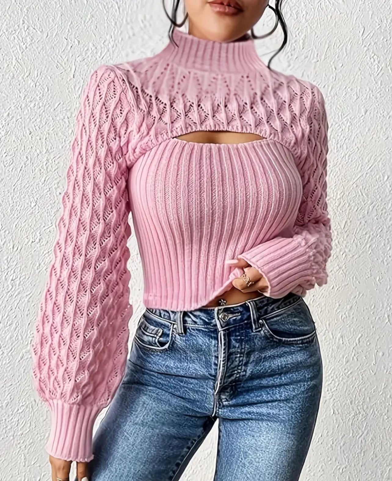 Stylish sleeve knit sweater
