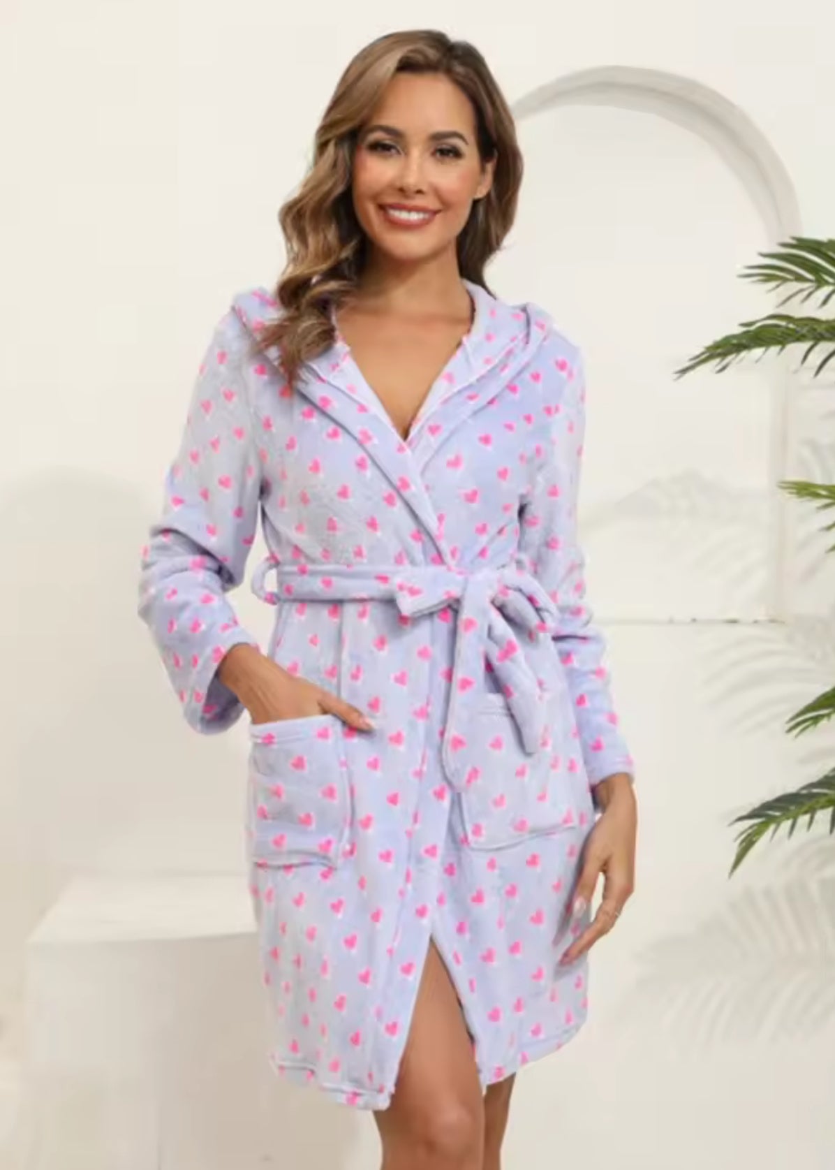 Flannel ladies dressing gown
