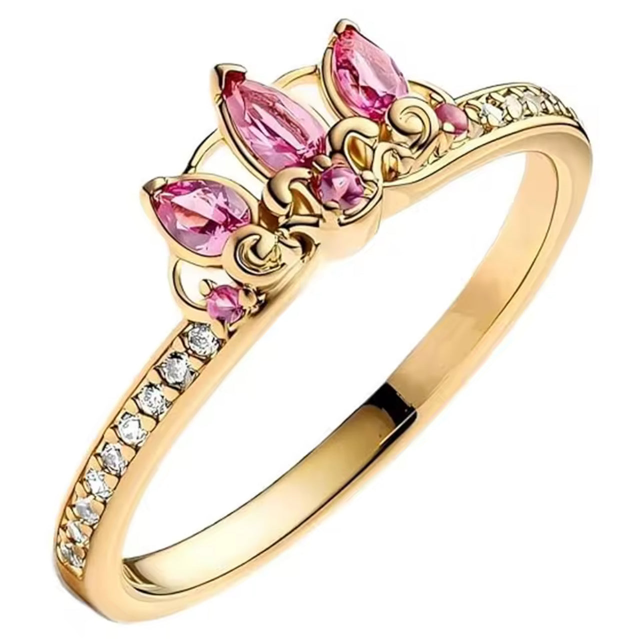 Pink crown ring
