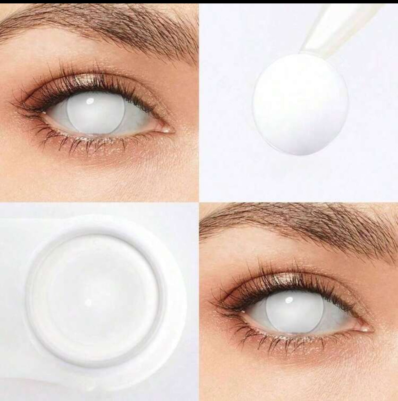 2 pcs disposable white contact lenses