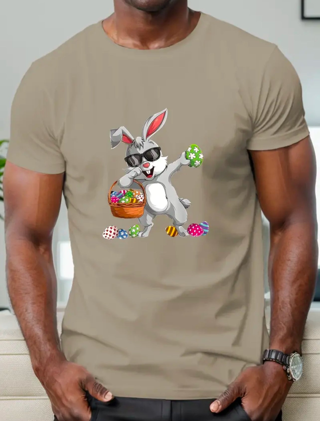 Men bunny design tees