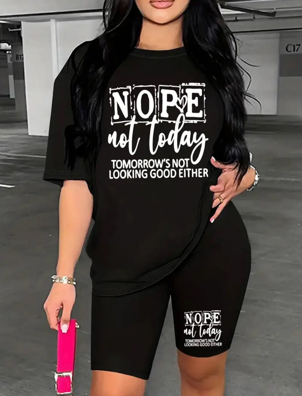 Nope not today two pieces set