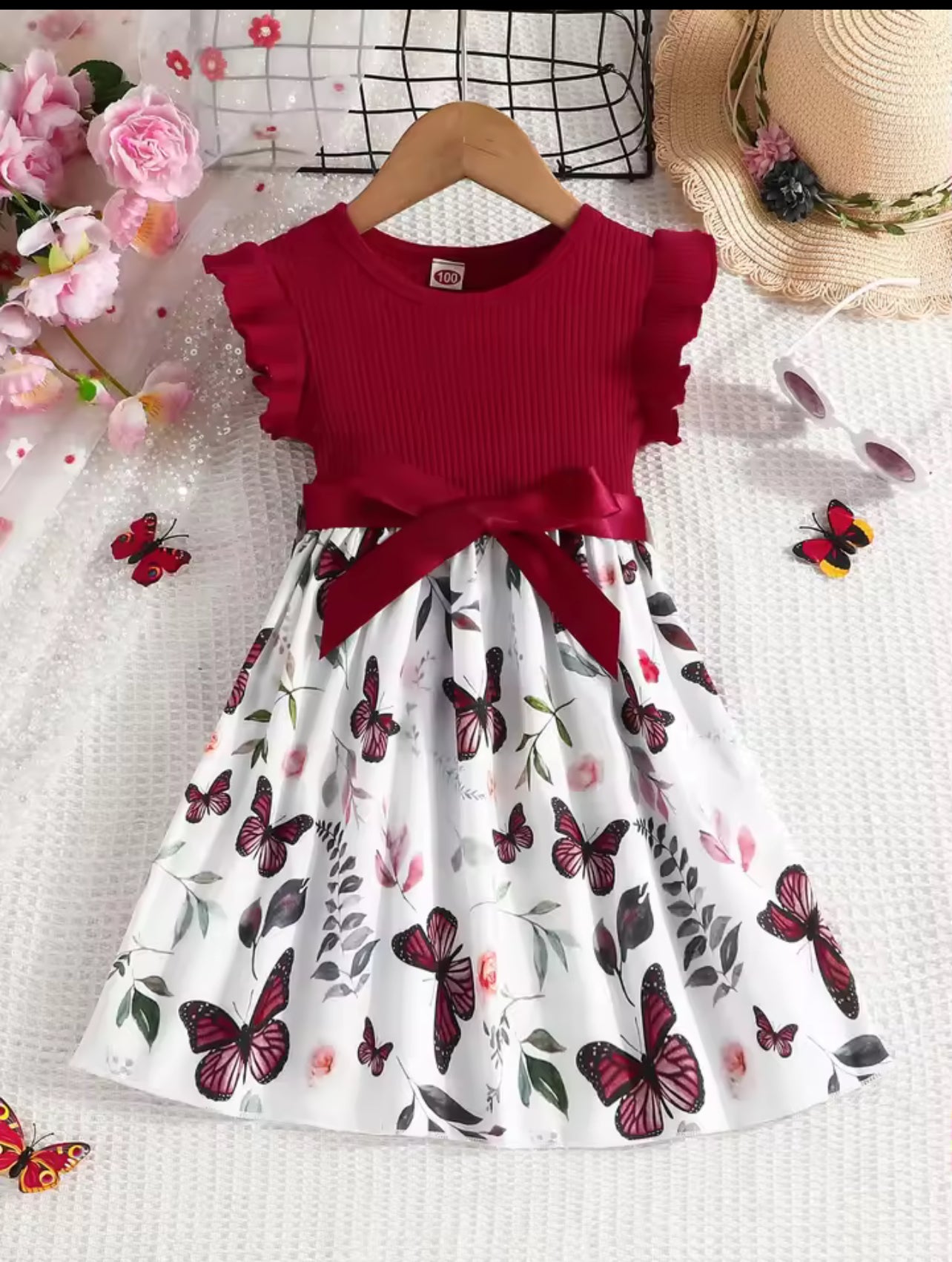 Cute girls dress with butterflies design PRE ORDER *