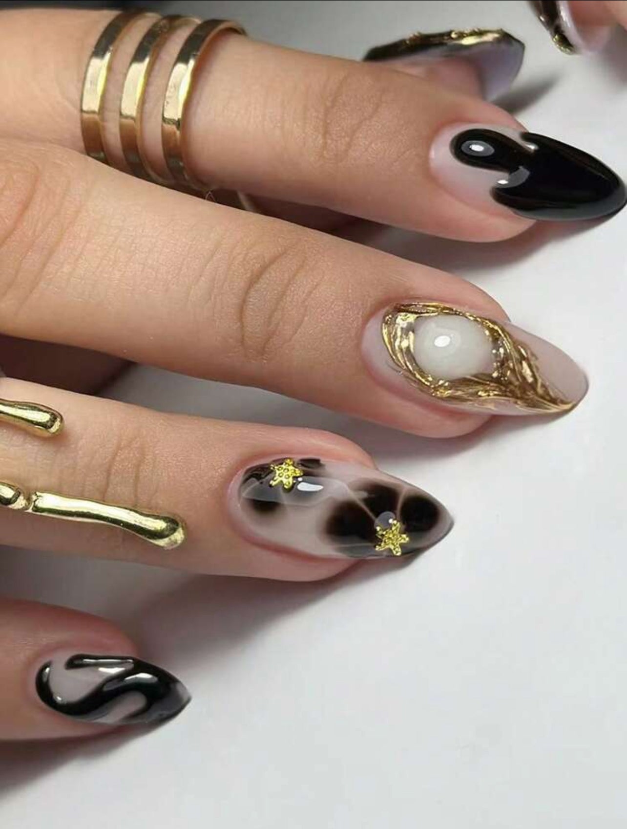3D gel style press on nails