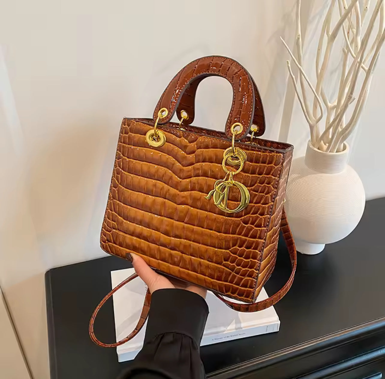 Alligator print cross bag with strap *PRE ORDER*