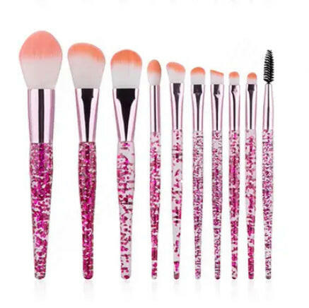10 pcs Glitter Make Up Brushes set.