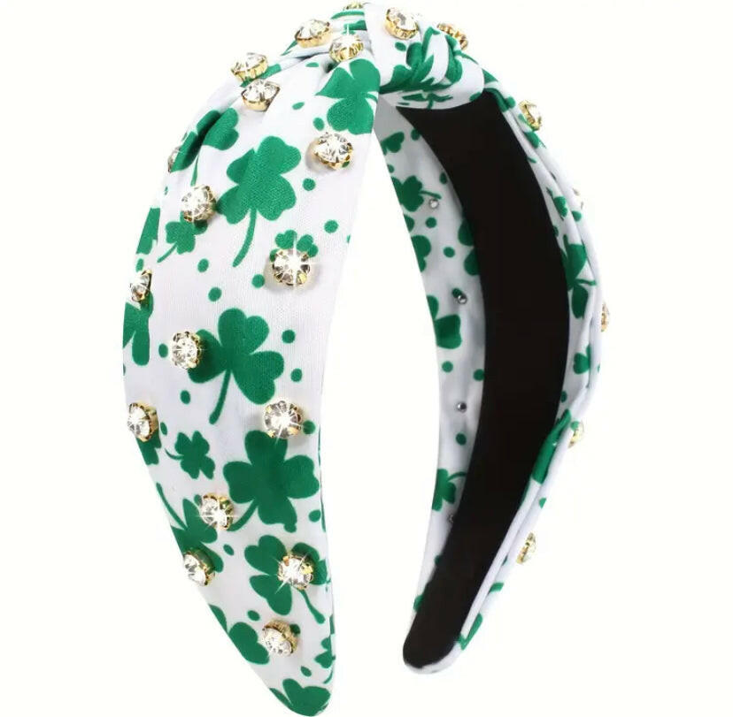 St Patrick’s day sparkling rhinestones head band.