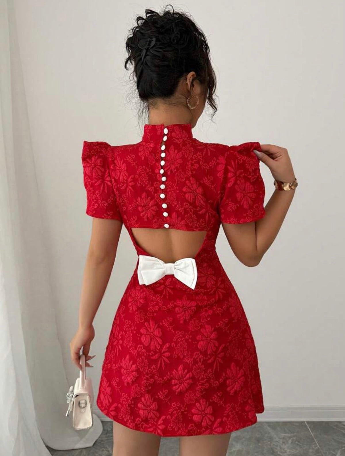Scarlet Bow Christmas Mini Dress