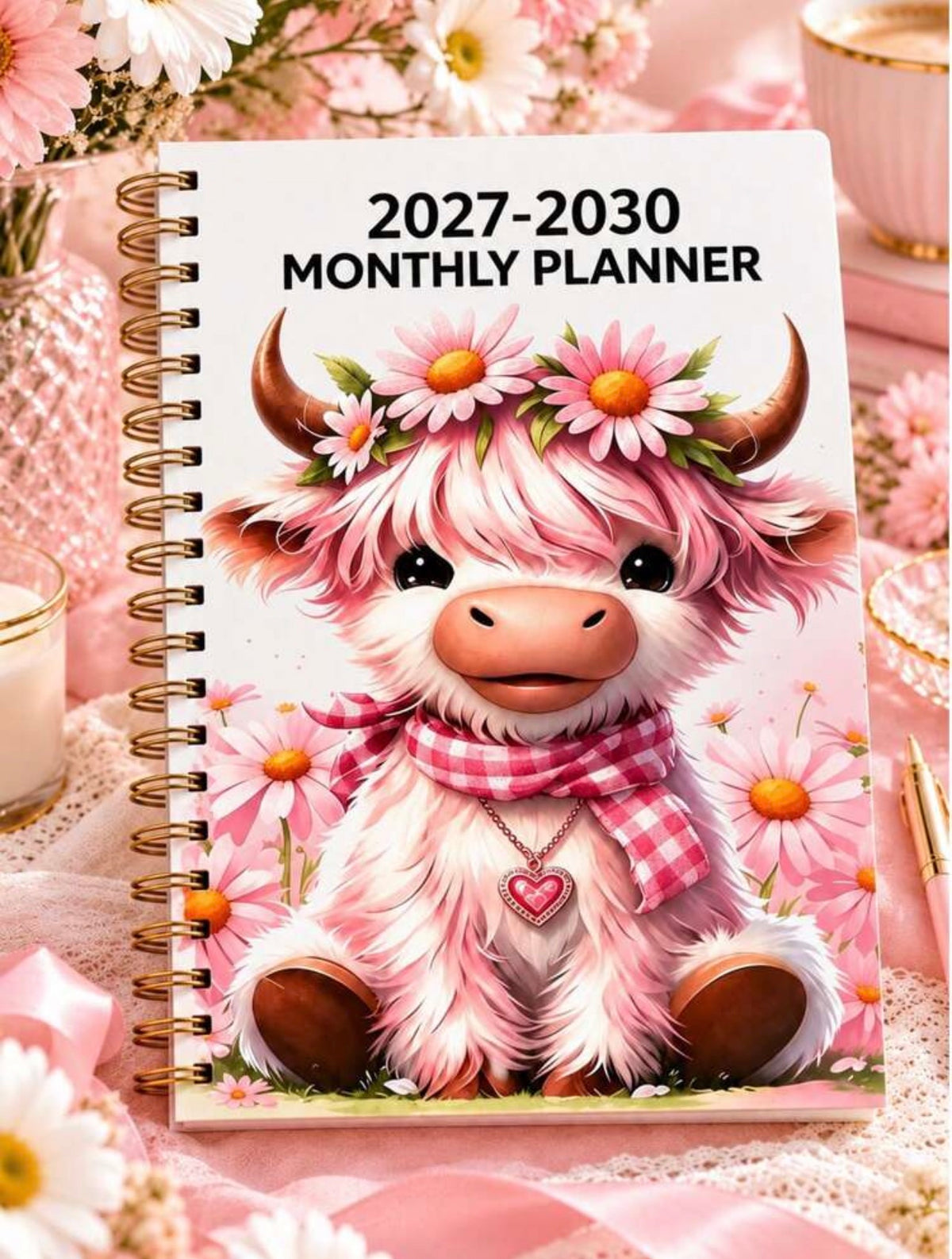 🩷 Highland Daisy Dreams 2027–2030 Monthly Planner �