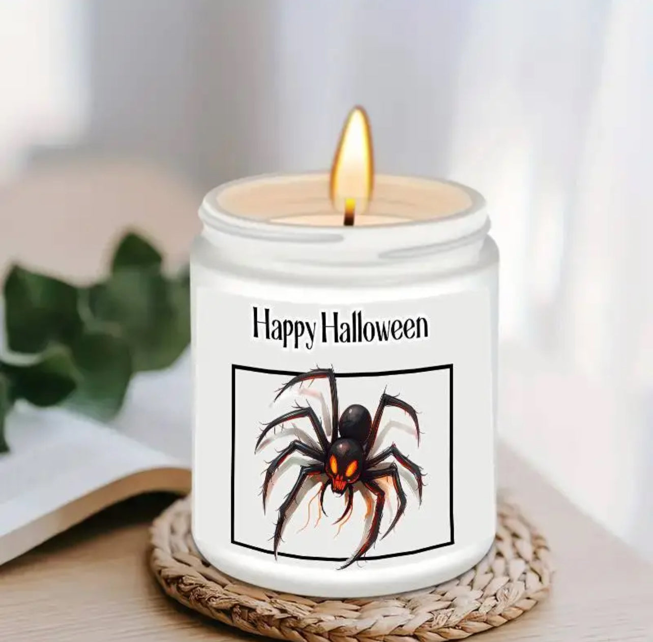 Spider happy Halloween candles