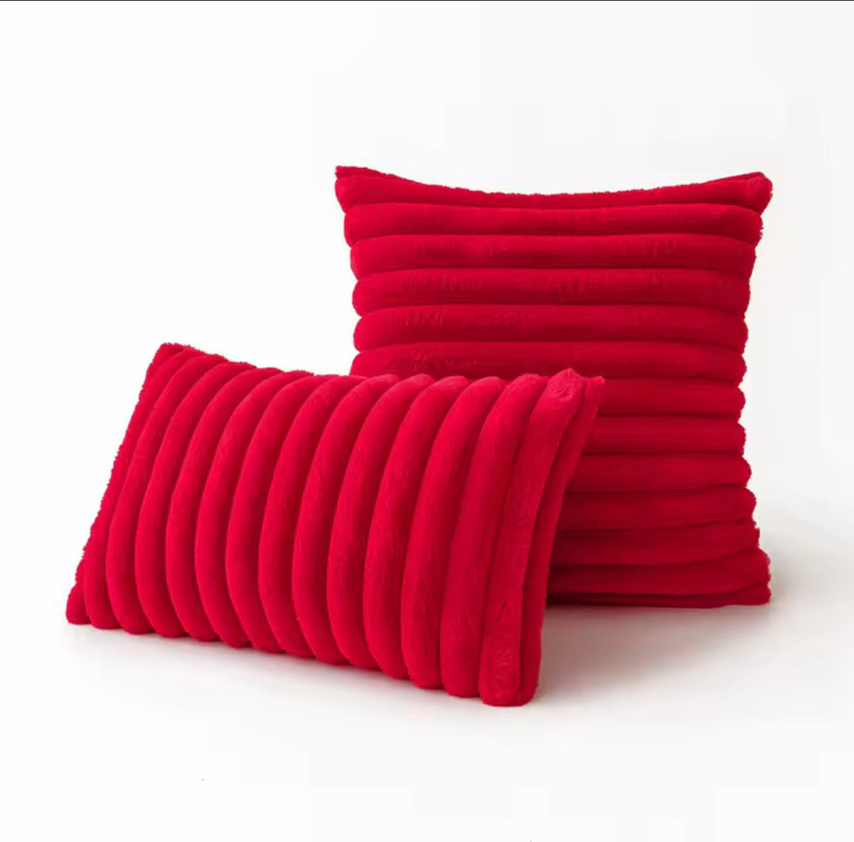 💕 Blush Luxe Ribbed Plush Cushion Covers