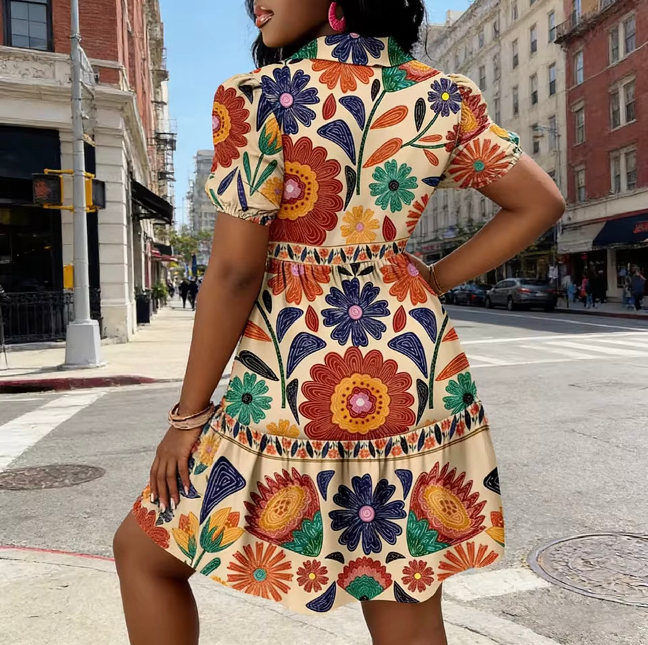 Summer floral print dress
