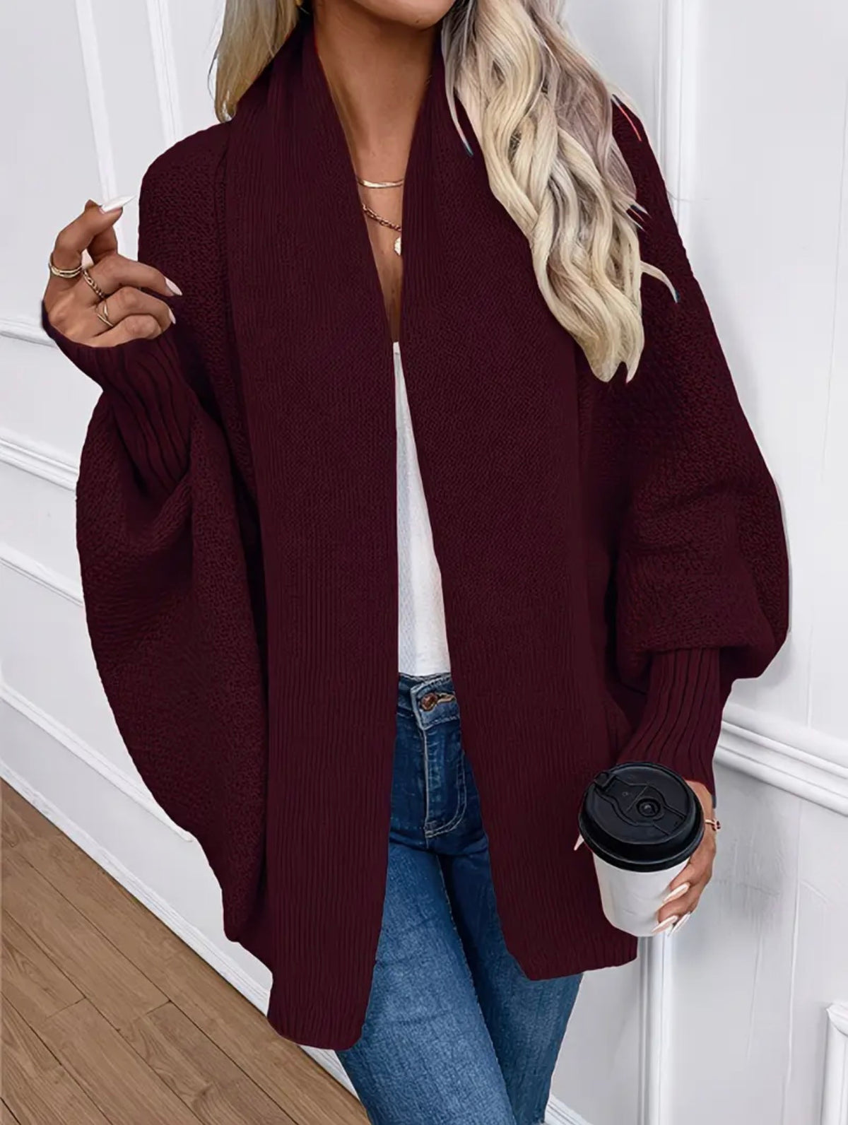 Burgundy Bliss Oversized Cardigan