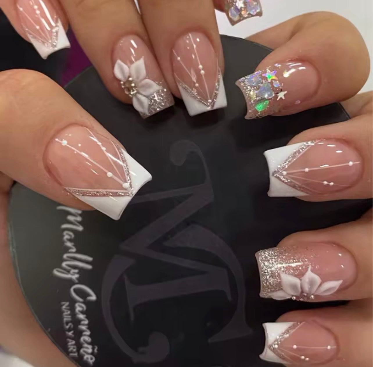 White weddings nails