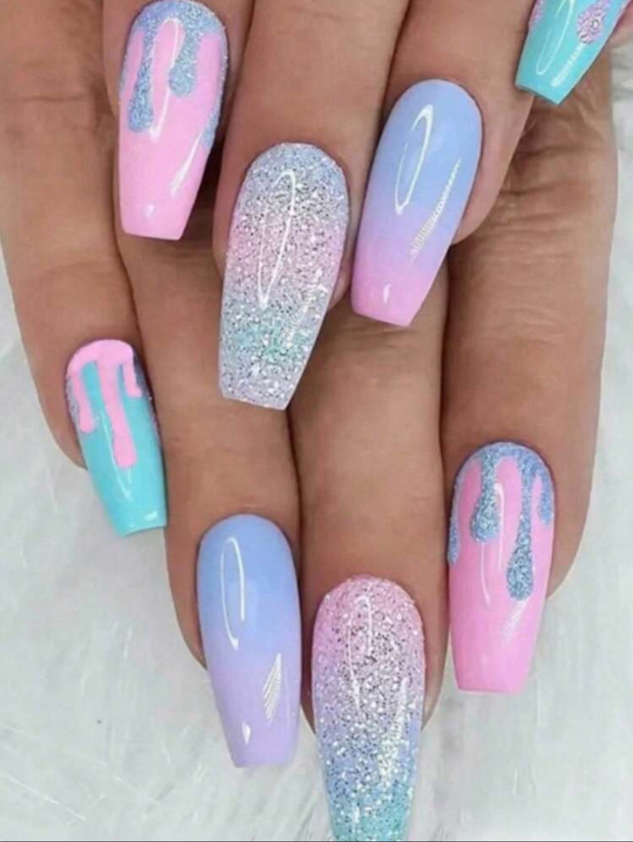 Macaron colour press on nails