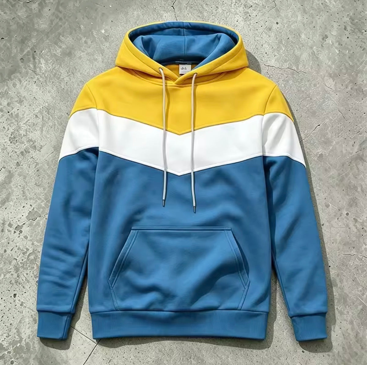 Urban Vibe Men's Colour Block Pullover Hoodie