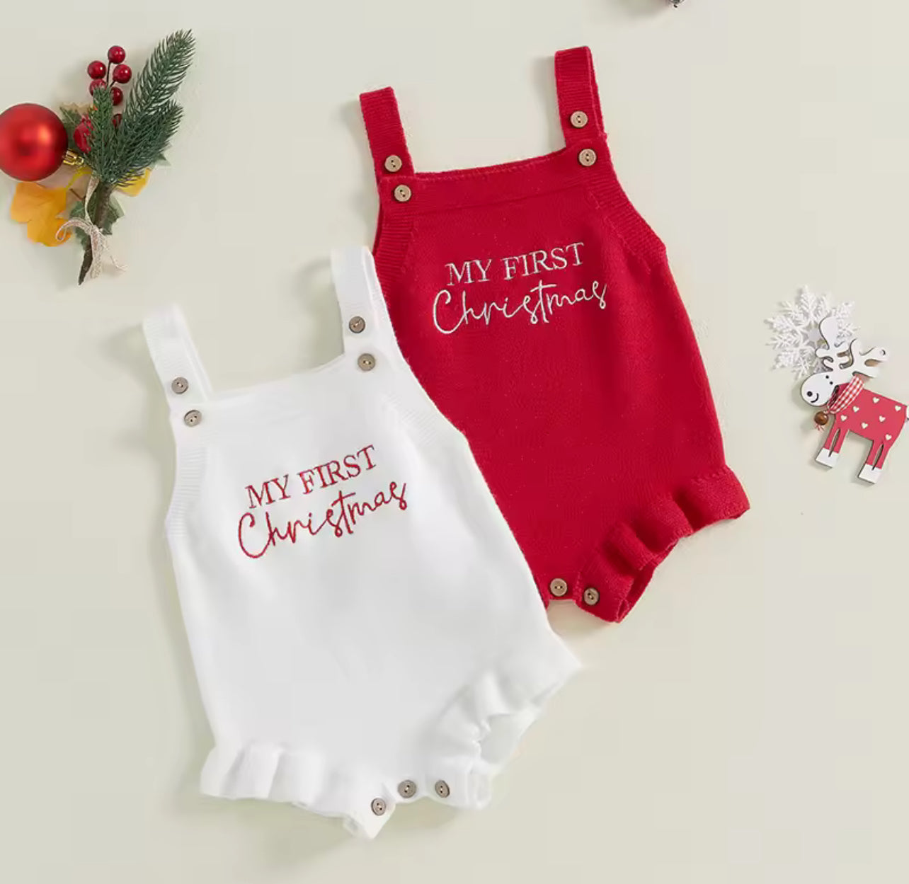 My first Christmas baby jumpsuit