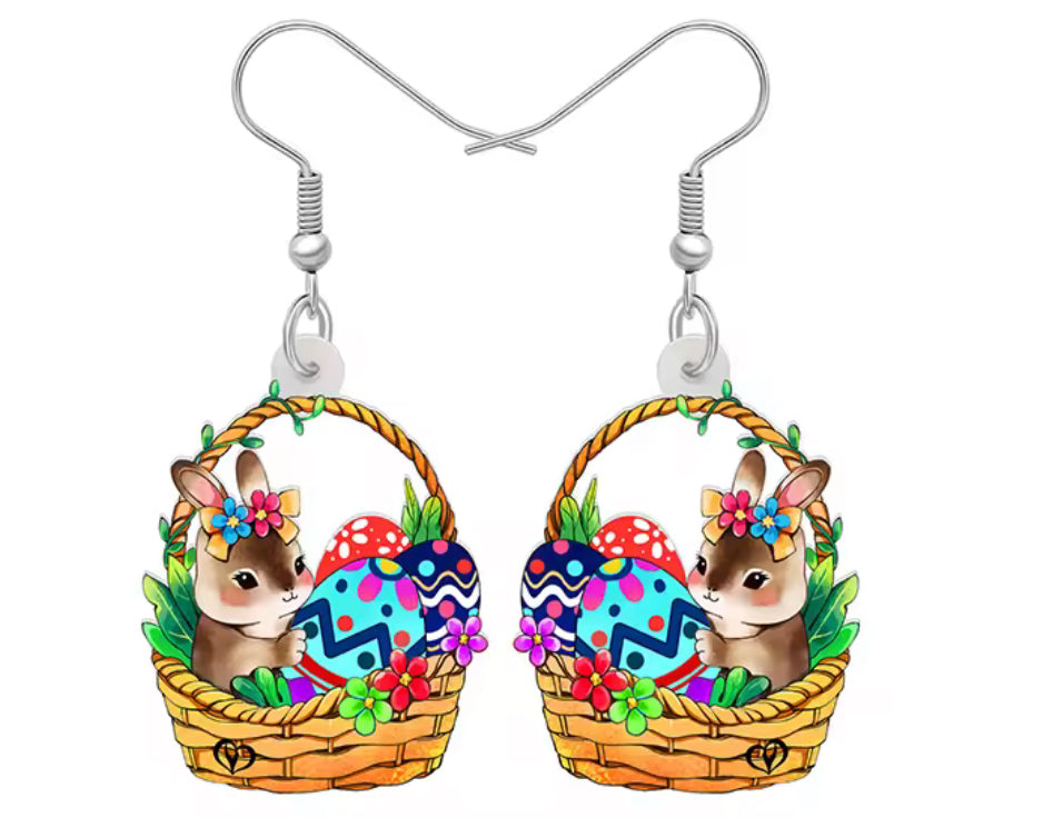 Bunny basket earrings * pre order*