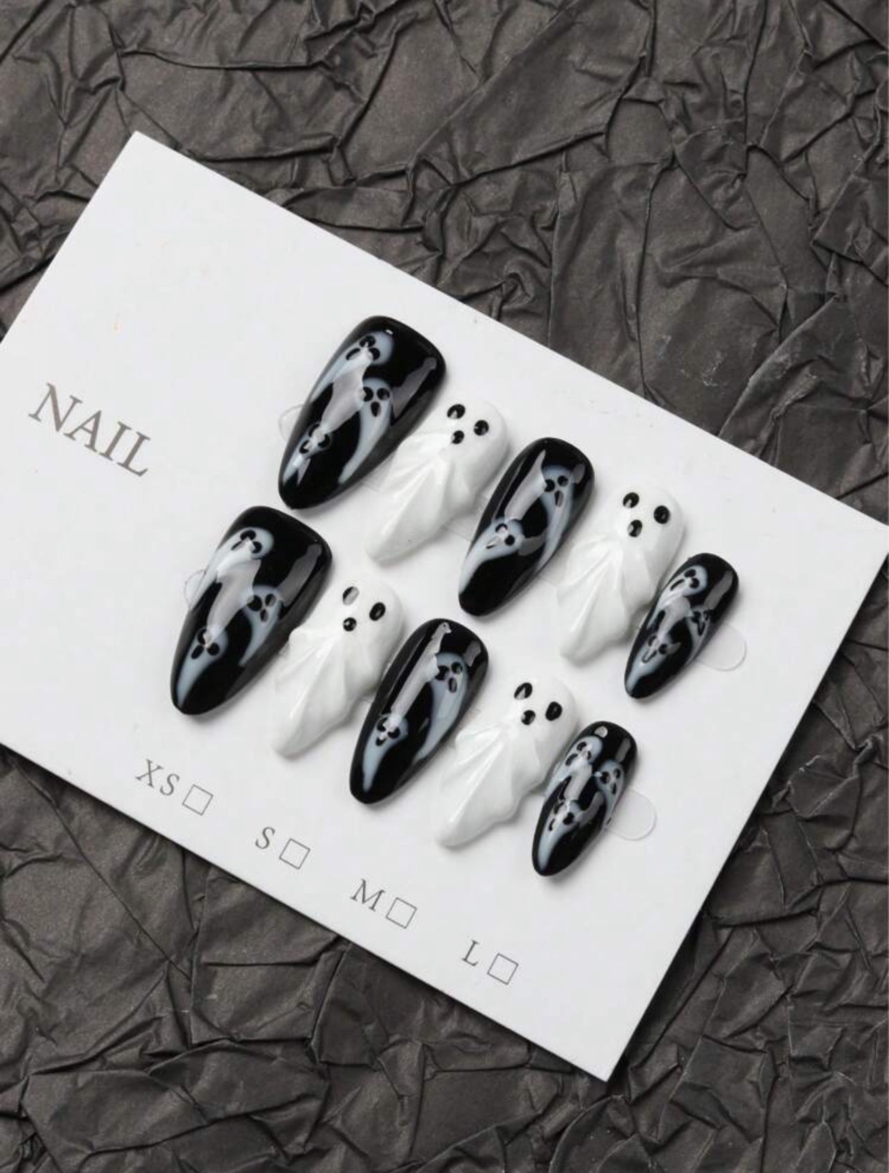 Handmade gothic ghost style press on nails
