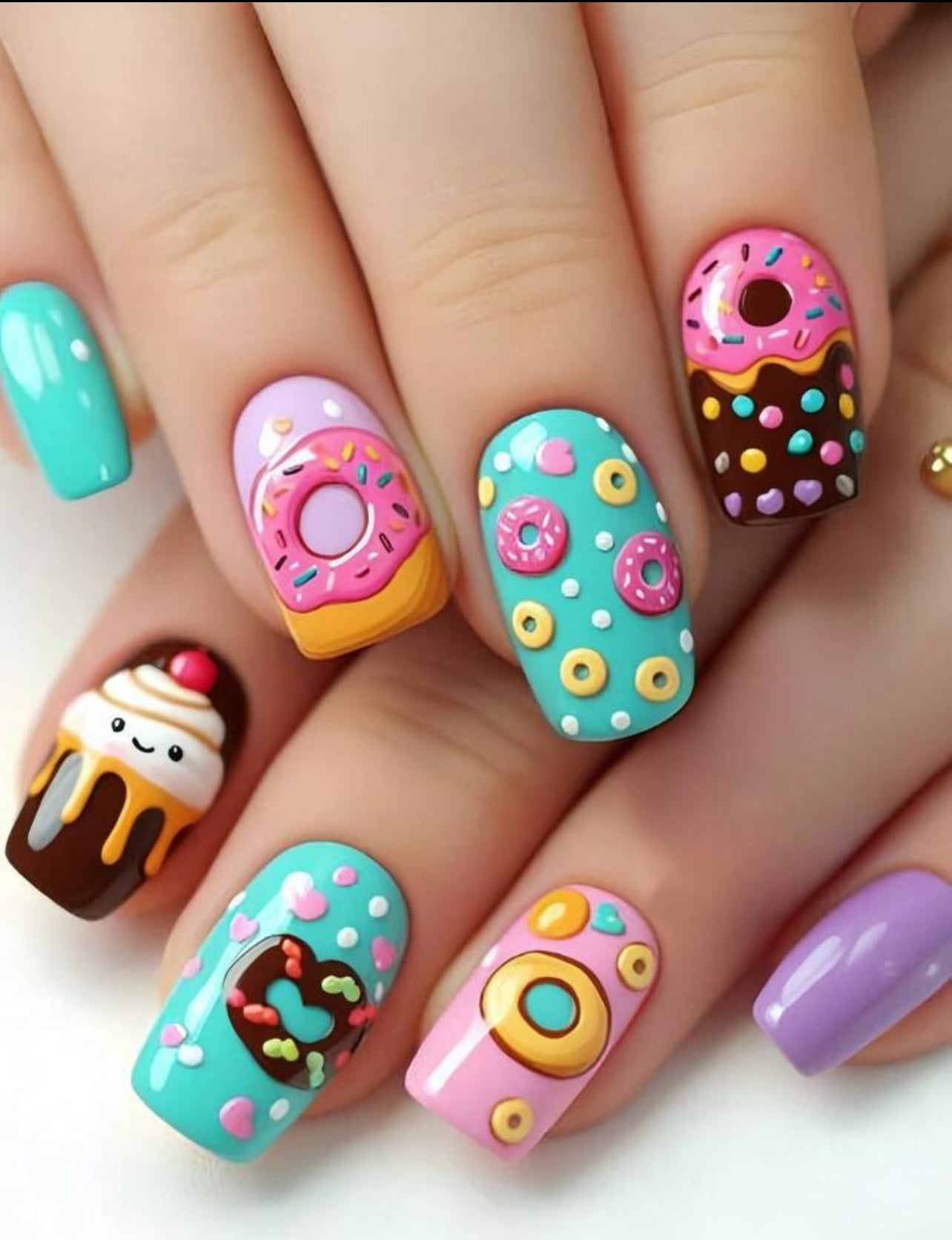 Donut & cupcake style press on nails
