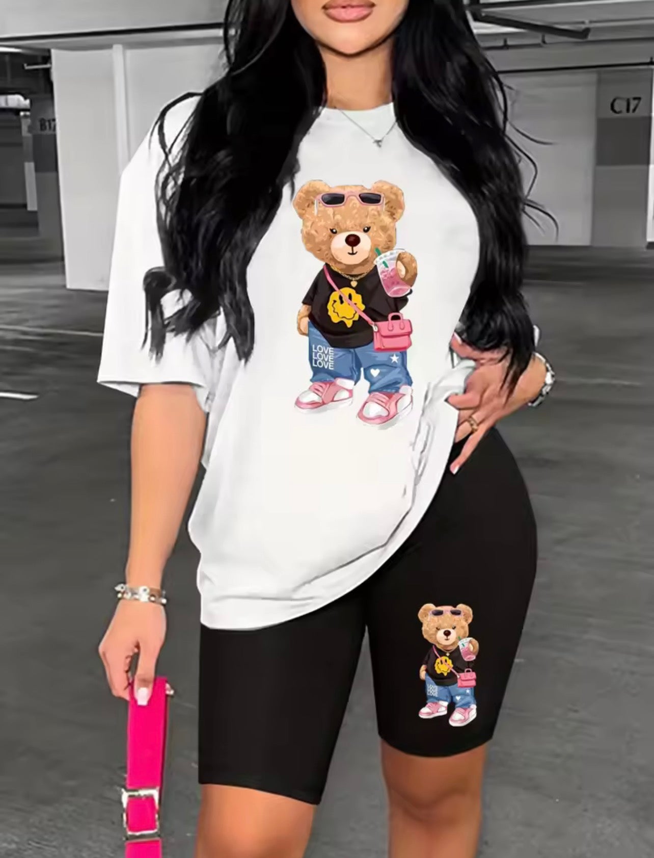 Cartoon teddy bear two piece sets