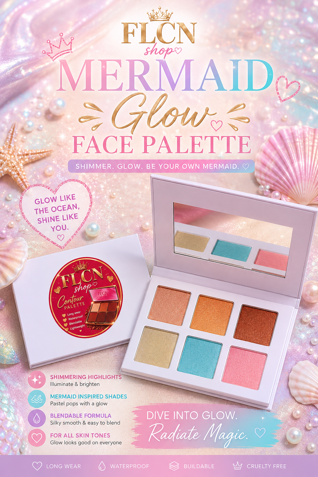 FLCN Face Palette β Blush, Bronzer, Contour & Highlighter | 6 Shades