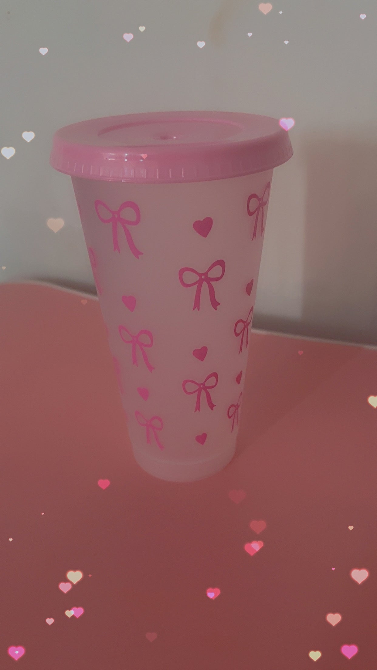Cute bow design reuseable cup