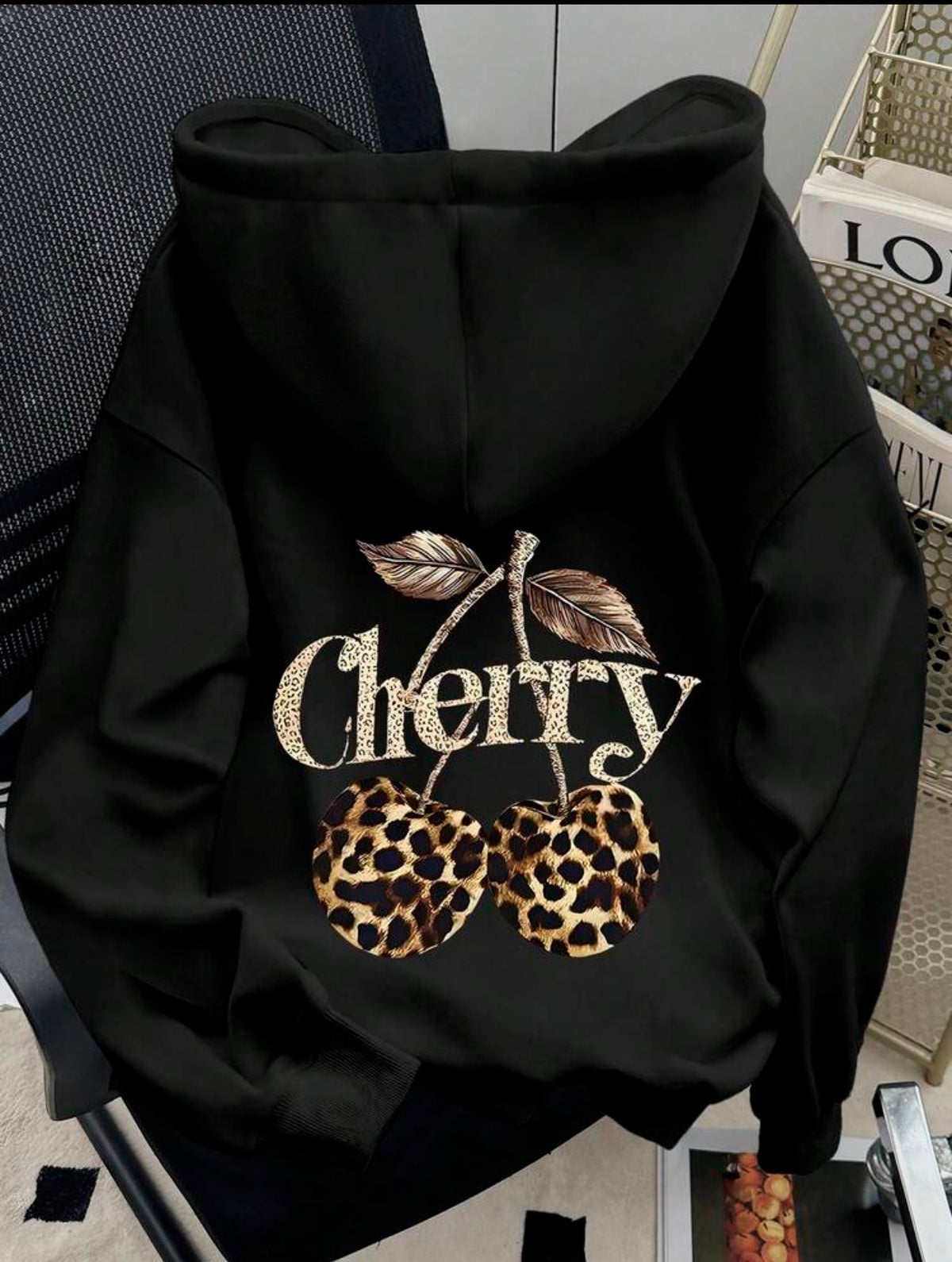 Wild Cherry Leopard Oversized Hoodie 🍒🐆�