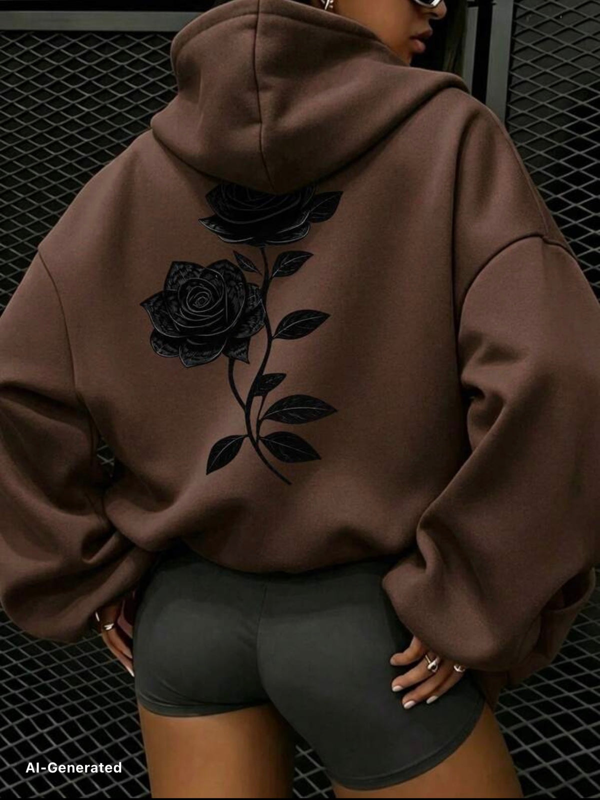 Midnight Rose Oversized Hoodie 🌹🖤