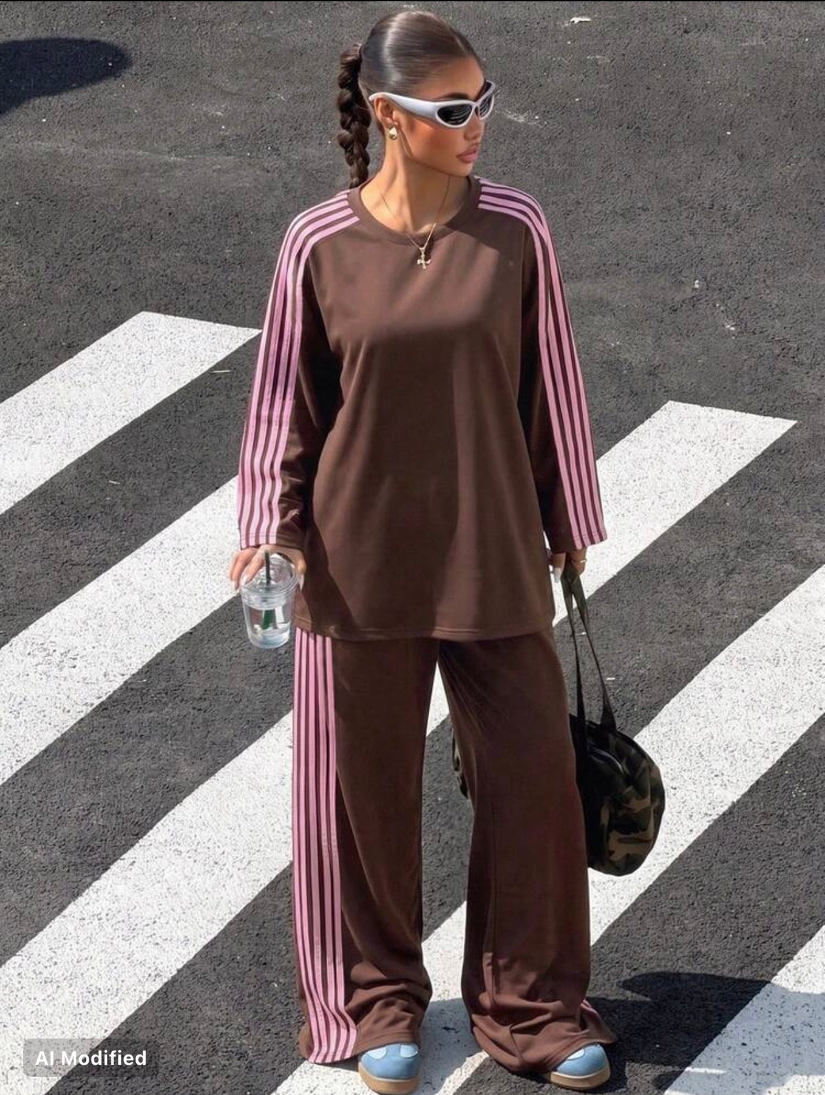 👑 Cocoa Blush Luxe Stripe Lounge Set
