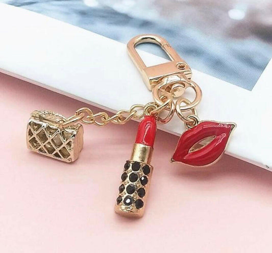 Lipstick and purse key ring.