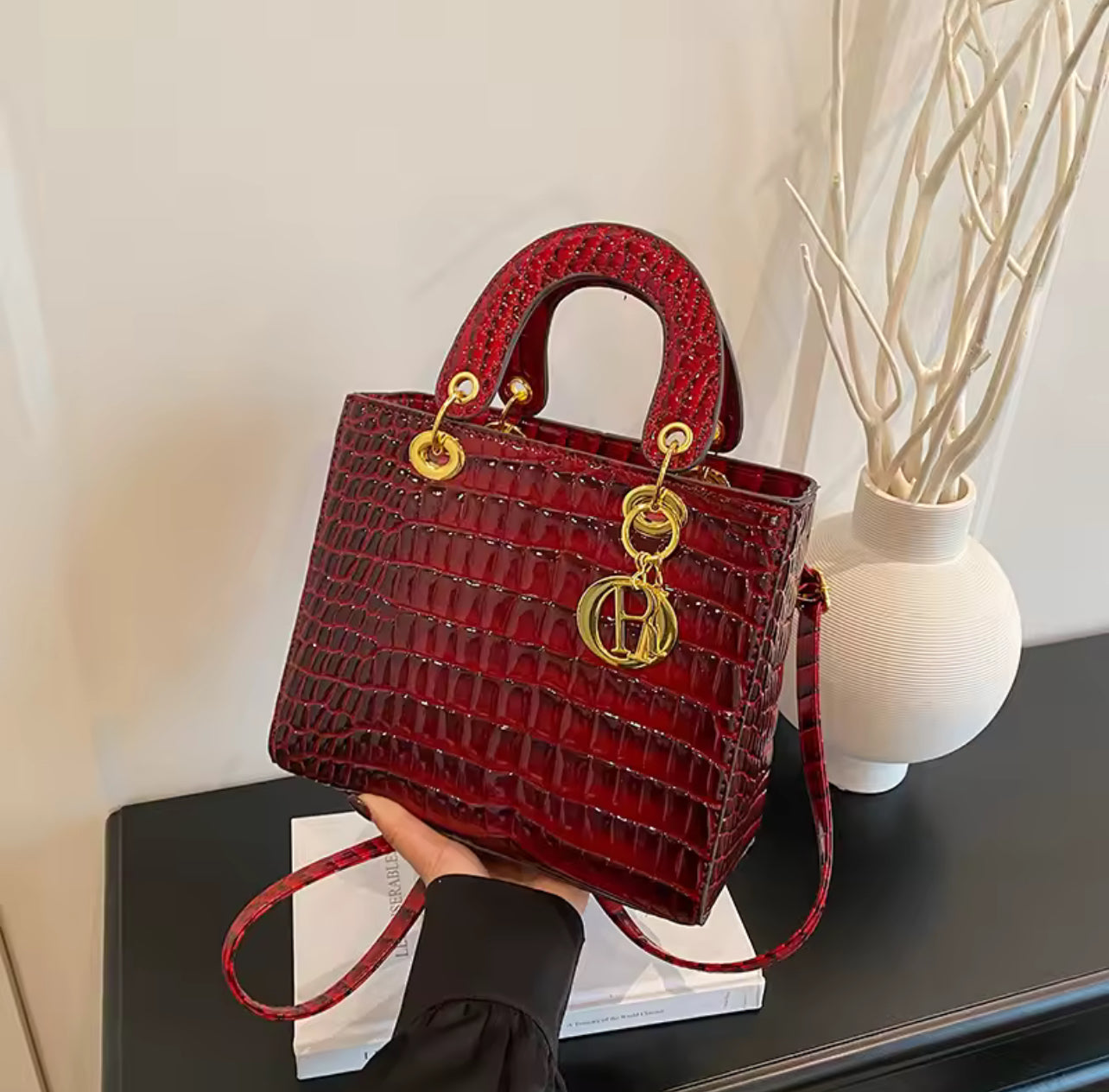 Alligator print cross bag with strap *PRE ORDER*