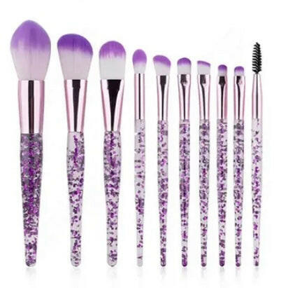 10 pcs Glitter Make Up Brushes set.