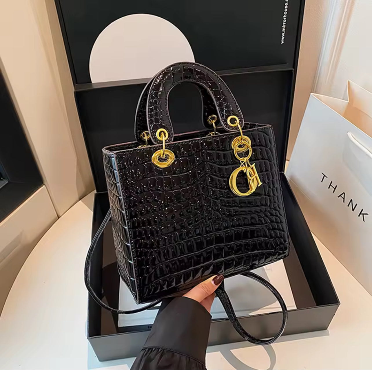 Alligator print cross bag with strap *PRE ORDER*