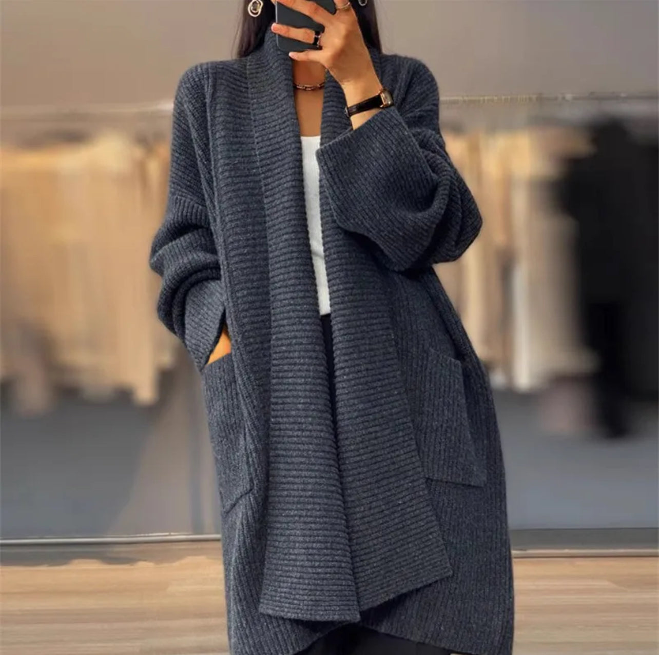 Long sleeve pocket cardigan