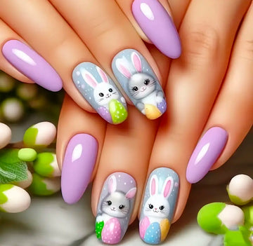 Bunny design Easter press on nails