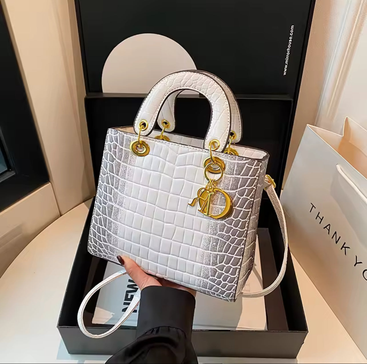 Alligator print cross bag with strap *PRE ORDER*