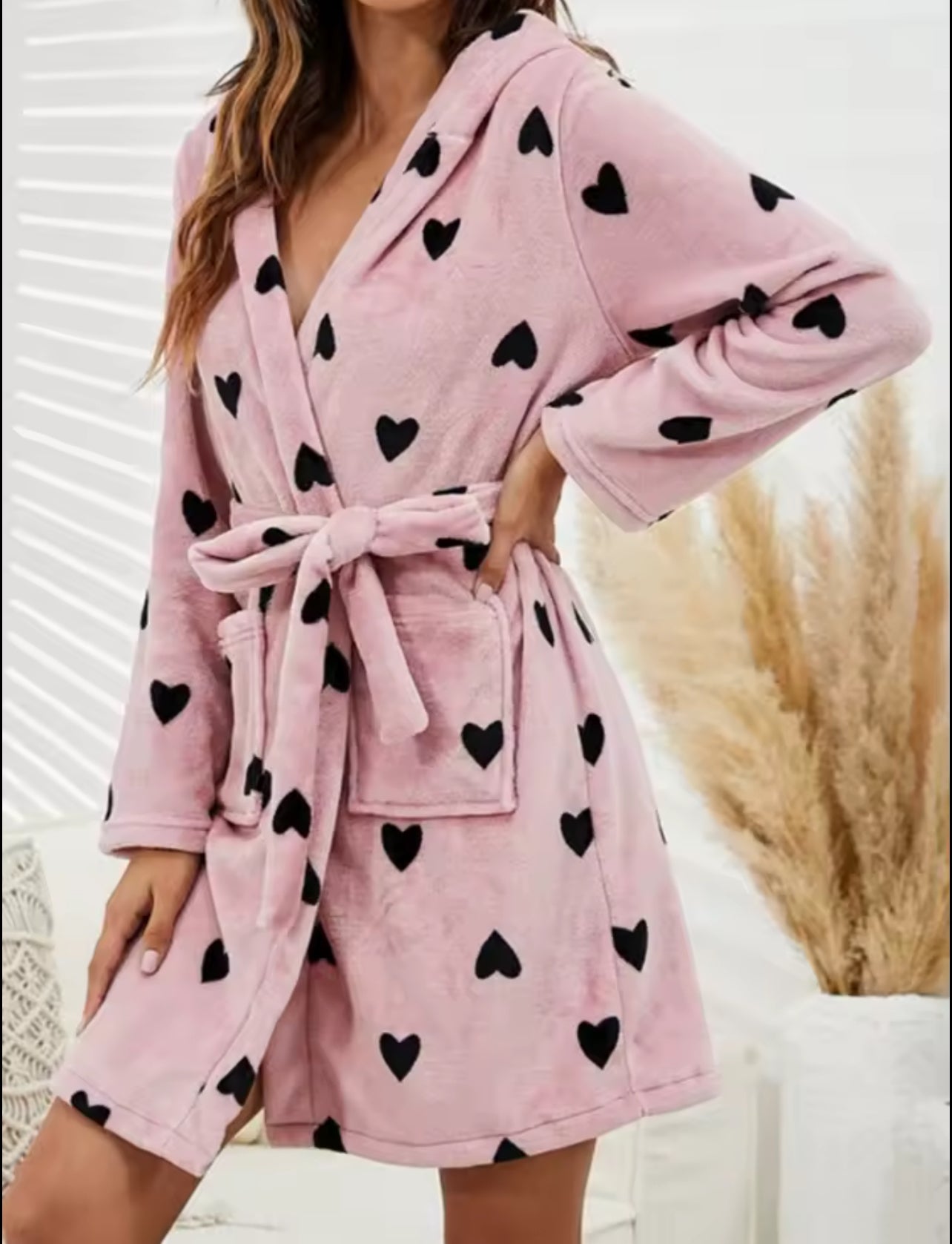 Flannel ladies dressing gown
